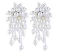 elegant jewelry simulated pearl long for women korean fashion chic big small white beads drop earrings