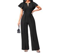 Elegant Jumpsuit for Women Dressy Sexy Formal Off The Shoulder Long Straight Pants for Evening Party, Iblack, Medium