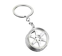 Elegant Keychain Car Wheel Shape Hanging Ornament Alloy Texture For Stylish Individuals And Everyday Use Racing Culture Keychain
