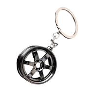 Elegant Keychain Car Wheel Shape Hanging Ornament Alloy Texture For Stylish Individuals And Everyday Use Racing Culture Keychain