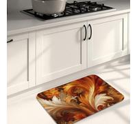 Elegant Kitchen Mats for Floor, Autumn Leaves Swirl Design Soft Mats, Cushioned Comfort Washable Non Slip Area Rugs for Kitchen Sinks Laundry Room Bathroom 20x31 Inch