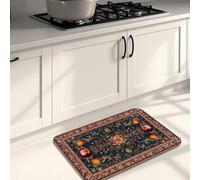 Elegant Kitchen Mats for Floor, Floral Fruits Design Soft Mats, Cushioned Comfort Washable Non Slip Area Rugs for Kitchen Sinks Laundry Room Bathroom 20x31 Inch
