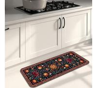 Elegant Kitchen Mats for Floor, Floral Fruits Design Soft Mats, Cushioned Comfort Washable Non Slip Area Rugs for Kitchen Sinks Laundry Room Bathroom 16x47 Inch