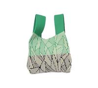 Elegant Knit Handbag For Women Reusable Knot Wrist Bag CasualKnitted Wristlet Bag For Shopping for Shopping(Deep Green)