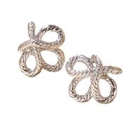 Elegant Knot Weave Gold/Silver Plated Alloy Studs Earrings for Women Fashion Ear Accessories Personality Party Jewelry