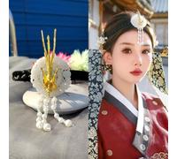 Elegant Korean Styles Hairband Accessory Featuring Traditional Phoenixes Designs For Weddings And Festive Occasions