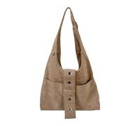 Elegant Korean Styles Spacious Shoulder Bag Retro Suedes Finish Underarm Purse Casual Handbag For Women Daily Use, Apricot, As the pic show