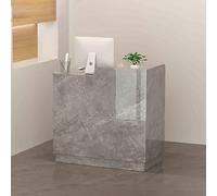 Elegant L-Shaped Reception Desk with Lockable Drawers - Dark Grey Wooden Table for Offices, Salons, Supermarkets & Lobbies - Compact 70x45 cm Design