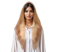 Elegant Lace Mantilla Head Veil For Wedding Traditional Lacy Flower Veil Head Covering For Catholic Chapel Headwear Travel Scarf
