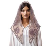 Elegant Lace Mantilla Head Veil For Wedding Traditional Lacy Flower Veil Head Covering For Catholic Chapel Headwear Travel Scarf