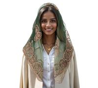Elegant Lace Mantilla Head Veil For Wedding Traditional Lacy Flower Veil Head Covering For Catholic Chapel Headwear Travel Scarf