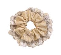 Elegant Lace Striped Hair Scrunchies For Women Elastic Hair Scrunchy Fashionable French Ponytail Holder