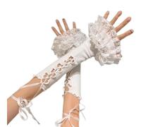 Elegant Lace Trim Flared Arm Sleeves With Ballet And Ribbon Design For Dance And Theme Event Dressingup Anime Armwear