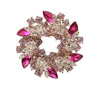 Elegant Ladies Brooches Bauhinia Elegant Crystal Metal Pin Badge Brooch For Wedding Prom Party Decorations Colour Name:Colorful,Red