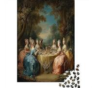 Elegant Ladies Dining Puzzle 38x26cm/1000pcs Erwachsene Baroque Garden Gathering Puzzle,Home Decor