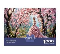 Elegant Lady 1000 Piece Jigsaw Puzzle Blooming Cherry Trees Concentration Training Leisure Time for Dad 52x38cm/1000pcs
