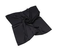 Elegant Large Silk Feel Solid Color Satin Square Scarf Wrap, 36 inch, Black, One Size