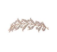 Elegant Leaf Headpices Shining Rhinestone Bridal Headwear Elegant Wedding Prom Party Headdresses Tiara Jewelry Hair Pins For Bride Bridesmaid Colour Name:Golden