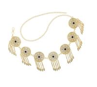 Elegant Leaf Tassel Body Jewelry Metric Round Waist Chain Metal Waist Girdle Berry Ornament for Dress & Coat