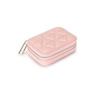 Elegant Leather Women's Purse with Compact Mirror - Perfect for Quick Makeup Touch-Ups & Stylish Portable Storage Bag (Pink)