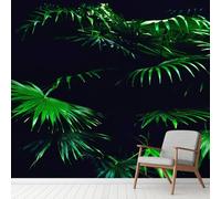Elegant Leaves Tropical Large Mural Self Adhesive Wallpaper 256x350 cm, Jungle Forest Palm Leaf Wallpaper, Exotic Plants Wall Stickers Vinyl for Living Room, Kitchen Wall Art