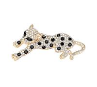 Elegant Leopard Rhinestone Brooch Handmade Jewelry Accents Alloy Crystal Lapel Pin for Costume Enhancing Accessories Rhinestone Leopard Pin, フリーサイズ