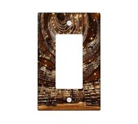 Elegant Library Light Switch Cover Plate, Cozy Brown Tone Stacked Books for Living Room Decor, Thermoplastic Wall Plates, Standard Size Single Rocker
