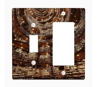Elegant Library Light Switch Cover Plate, Cozy Brown Tone Stacked Books for Living Room Decor, Thermoplastic Wall Plates, Standard Size Toggle Rocker