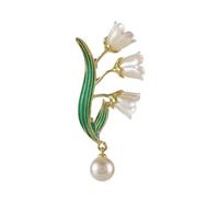 Elegant Lily of the Valley Brooch Wearable Floral Pattern Secure Clasp for Formal Occasions Elegant Flower Pin