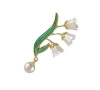 Elegant Lilys of the Valley Brooch Portable Floral Designs Secure Clasp for Formal Event Formal Event Jewelry