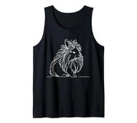 Elegant Line Art Lionhead Rabbit Drawing Tank Top