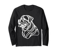 Elegant Line Art Rottweiler Dog Portrait Long Sleeve T-Shirt