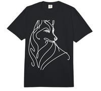 Elegant Line Art Simple Drawing Artwork Wolf Comfort Colors Adult Heavyweight T-Shirt