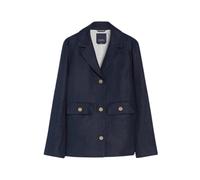 Elegant Linen Blazer with Gold Buttons - female - Max Mara - Blazers - Blue - 2XS - Jackets 2XS