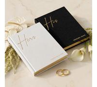 Elegant Linen Wedding Vow Books With Gold Foil Lettering - His and Hers | Perfectly Sized with Plenty of Pages to Write Whatever Is on Your Heart - A Beautiful Addition for the Wedding Day