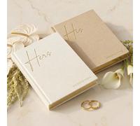 Elegant Linen Wedding Vow Books With Gold Foil Lettering - His and Hers | Plenty of Pages to Write Whatever Is on Your Heart - A Beautiful Addition for the Wedding Day