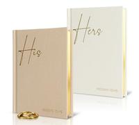Elegant Linen Wedding Vow Books With Gold Foil Lettering - Perfectly Sized His and Hers Vow Books With Plenty Of Pages To Write Whatever is on Your Heart - A Beautiful Addition For The Wedding Day