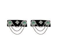Elegant Lint Hair Accessory With Mongolian Flairs And Flowing Tassels Portable For Retro And Ethnic Fashion Lovers Personalize Statement Hair Clip