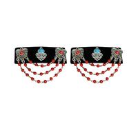 Elegant Lint Hair Accessory With Mongolian Flairs And Flowing Tassels Portable For Retro And Ethnic Fashion Lovers Personalize Statement Hair Clip