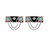 Elegant Lint Hair Accessory With Mongolian Flairs And Flowing Tassels Portable For Retro And Ethnic Fashion Lovers Personalize Statement Hair Clip