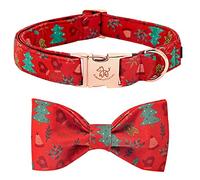Elegant Little Tail Christmas Dog Collar with Bow - Red Adjustable Bowtie for X-Large Dogs - Girl or Boy Pet Gift