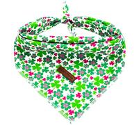 Elegant little tail Dog Bandanas - 1Pack Lucky Colver Pet Gift Washable Dog Scarf Holiday Girl Boy Square Dog Bib Kerchief Scarf Adjustable Pet Bandana for Small Medium Large Dogs