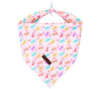 Elegant little tail Easter Dog Bandana, Bunny with Flower 1PC Washable Dog Scarf Female or Male Square Bib Kerchief Scarf Adjustable Pet Bandana for Medium Large Dogs