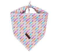 Elegant little tail Easter Dog Bandana, Bunny with Flower 1PC Washable Dog Scarf Female or Male Square Bib Kerchief Scarf Adjustable Pet Bandana for Medium Large Dogs