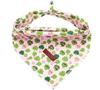 Elegant little tail St Patrick's Day Dog Bandana,Trefoil Dog Bandanas 1PC Washable Soft Dog Scarf Female or Male Square Dog Bib Kerchief Scarf Adjustable Pet Bandana for Medium Large Dogs