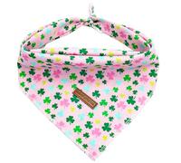 Elegant little tail St Patrick's Day Dog Bandana,Trefoil Dog Bandanas 1PC Washable Soft Dog Scarf Female or Male Square Dog Bib Kerchief Scarf Adjustable Pet Bandana for Medium Large Dogs