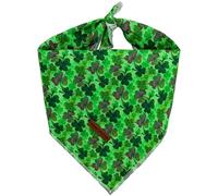 Elegant little tail St Patrick's Dog Bandana, Lucky Clover 1PC Washable Pet Scarf Female or Male Square Dog Bib Kerchief Scarf Adjustable Pet Bandanas for Medium Large Dogs