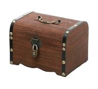 Elegant Lockable Piggy Bank A Stylish Wooden Money Box for Secure For Savings (B 14.5 * 10 * 9.5 cm)