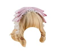 Elegant Lolita Bowknot Headband Multi-Layer Bowknot Hairband Maid Hair Accessories for Women (Purple, One Size)