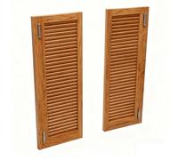 Elegant Louvered Solid Wood Swing Doors 142x100cm | Stylish Half-Waist Double Doors for Bar, Kitchen & Restaurant | Natural Finish for Modern Western Partition Solutions